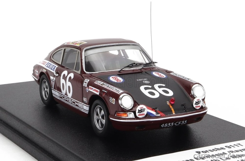 Trofeu Porsche 911t Team Egreteaud N 66 24h Le Mans 1969 J.egreteaud - R.lopez 1:43 Bordeaux Black