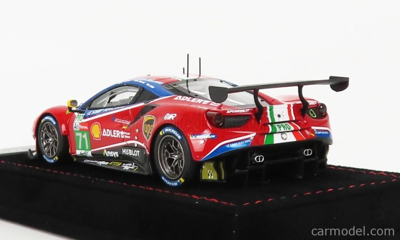 Bbr-models Ferrari 488 Gte Evo 3.9l Turbo V8 Team Af Corse N 71 Lmgte Pro Class 24h Le Mans 2020 S.bird - M.molina - D.rigon - Con Vetrina - S vitrínou 1:43 červená biela modrá