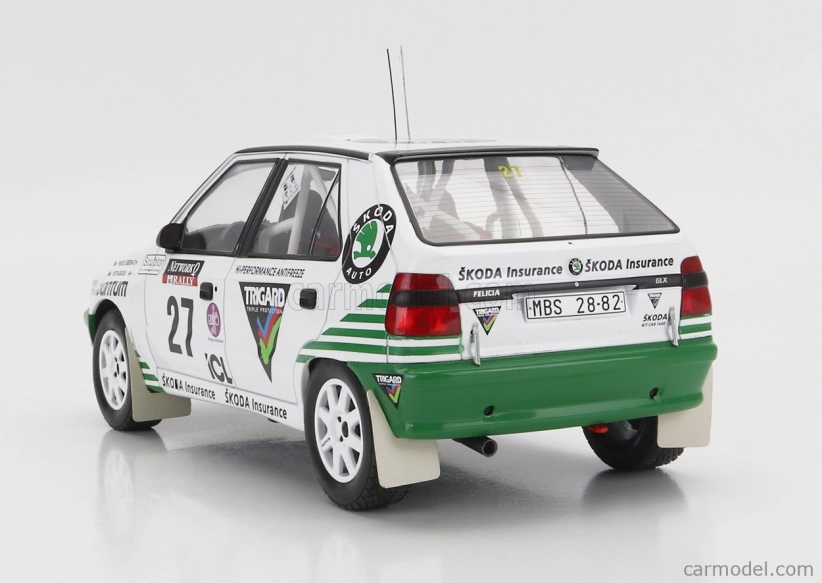 Ixo-models Škoda Felicia N 27 Rally Rac Lombard 1995 P.sibera - P.gross 1:18 Bielozelená