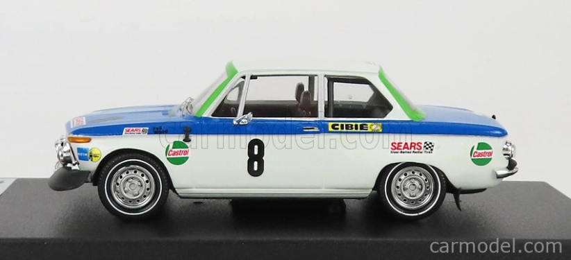 Trofeu BMW 2002 Ti (nočná verzia) N 8 Rally Acropolis 1972 T.fall - M.wood 1:43 Bielo modrá