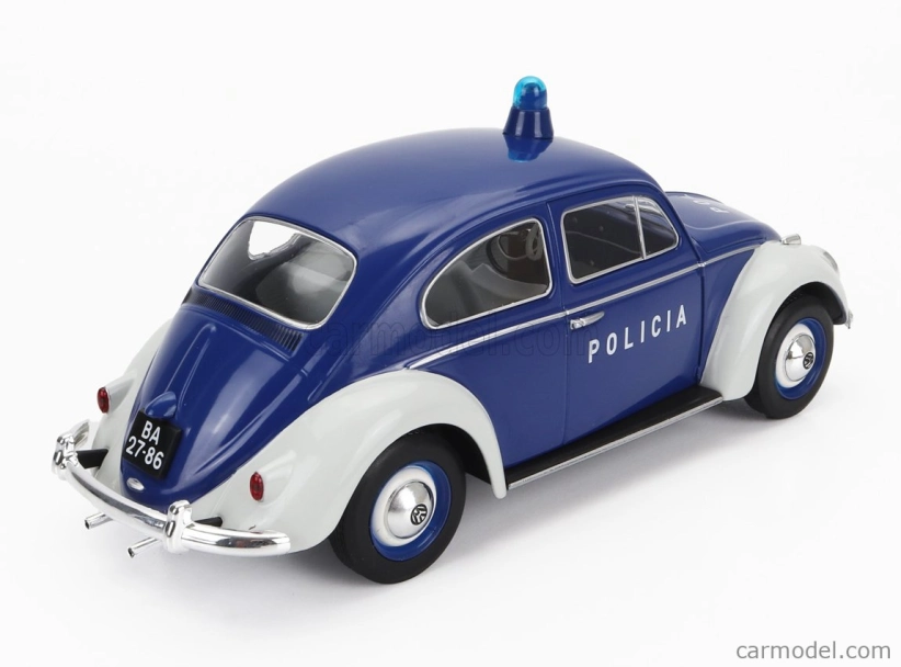 Edicola Volkswagen Beetle Kafer Maggiolino Portugal Policia Police 1974 1:24 modrá biela