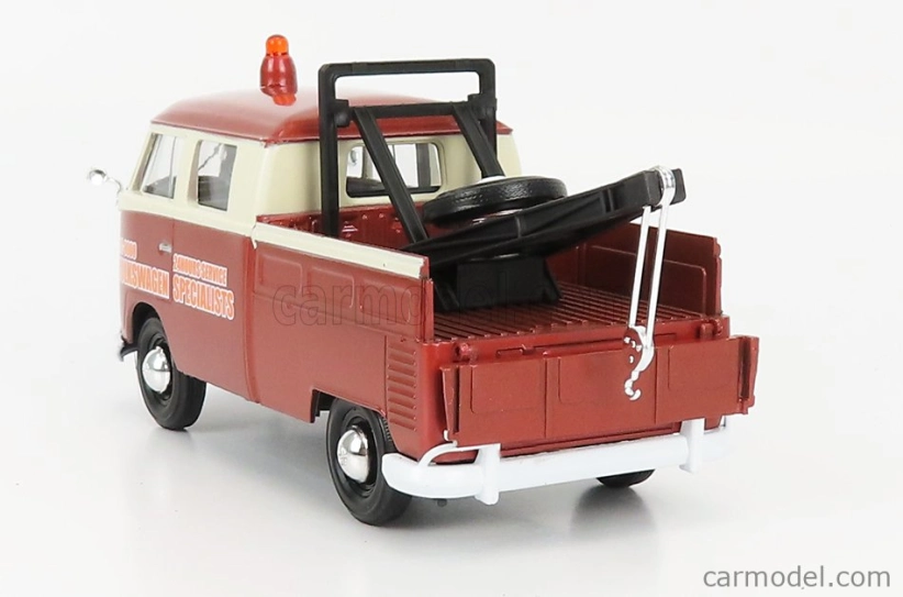 Motor-max Volkswagen T1 Type 2 Double Cabine Pick-up 1961 - Carro Attrezzi - Wrecker Road Service 1:24 Hnědá Béžová