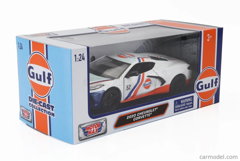 Motor-max Chevrolet Corvette C8 N 52 Gulf Racing 2020 1:24 Bílá Modrá Oranžová