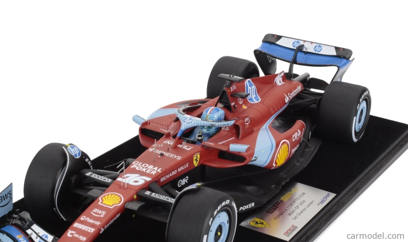 Looksmart Ferrari F1  Sf-24 Team Scuderia Ferrari N 16 3rd Miami Gp 2024 Charles Leclerc - Con Vetrina - With Showcase 1:18 Červená Černá Světle Modrá