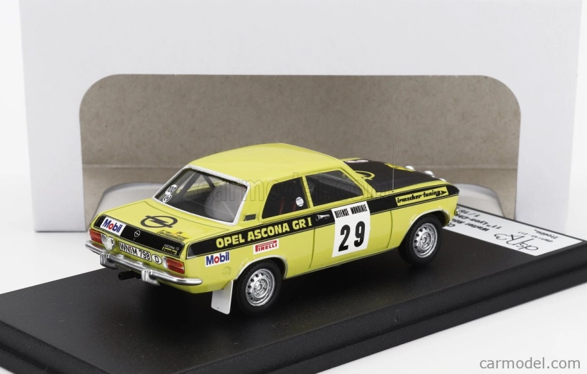 Trofeu Opel Ascona (nočná verzia) N 29 Rally Lyon Charbonnieres 1973 Walter Rohl - Jochen Berger 1:43 Žltá čierna