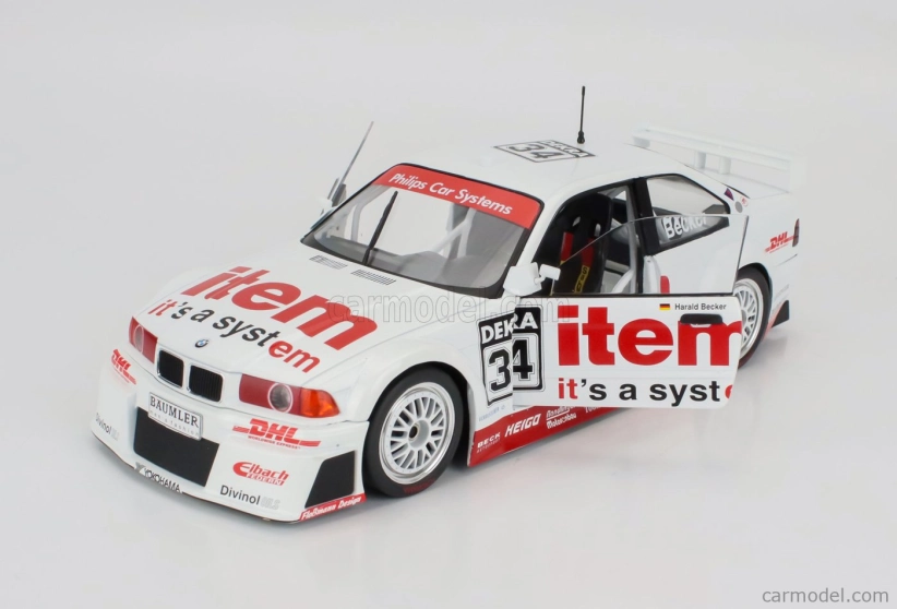 Werk83 BMW radu 3 325i Coupe (e36) Team Ws-dhl N 34 Dtm Sezóna 1994 Harald Becker 1:18 Biela červená