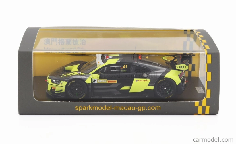 Spark model Audi R8 Lms Gt3 Team Audi Sport Asia Absolute N 41 7th Fia Gt World Cup Macau 2023 Christopher Haase 1:43 Yellow Black