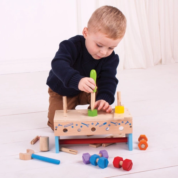 Bigjigs Toys Ponk a skrinka na náradie 2v1 - poškodený obal