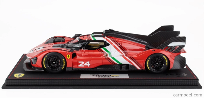 Bbr-models Ferrari 499p 3.0l Turbo V6 N 24 Modificata Launch Version 2023 - Con Vetrina - With Showcase 1:18 Červená Bílá Černá