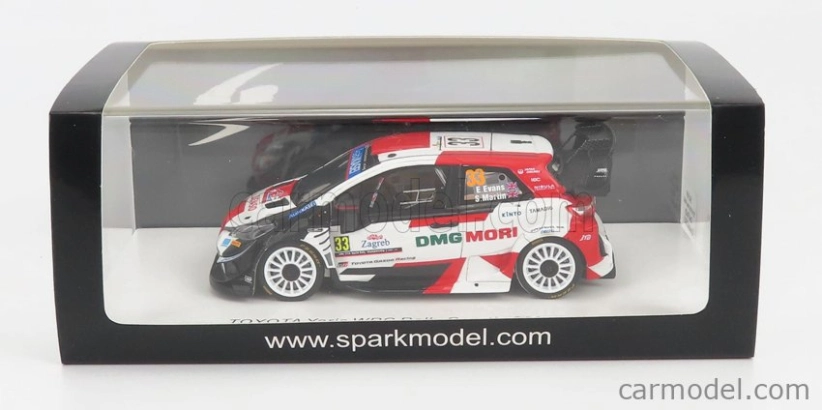 Spark-model Toyota Yaris Wrc N 33 2nd Rally Croatia 2021 E.evans - S.martin 1:43 Biela červená čierna