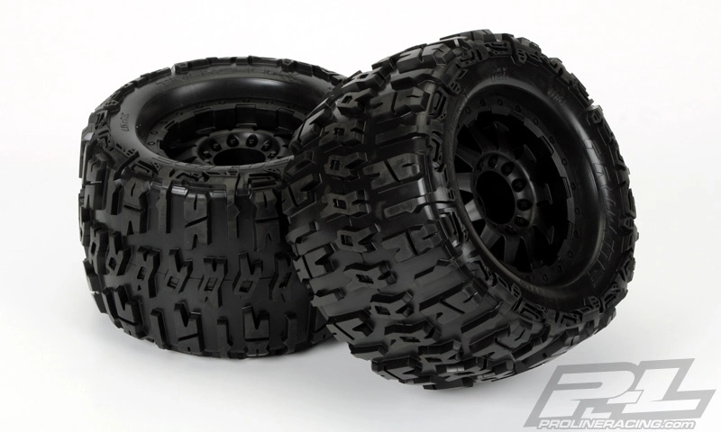 Trancher X 3,8" (štýl Traxxas) guma, lepená, čierne ráfiky, 2ks.