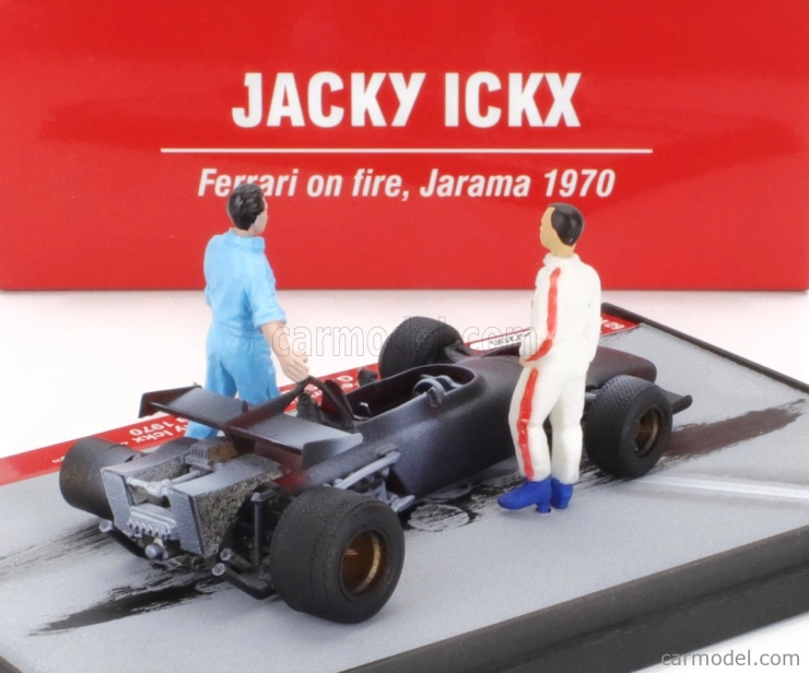 Brumm prom Ferrari F1 Diorama 312b N 2 Spain Gp s figúrkami 1970 - Jacky Ickx On Fire 1:43 Grey