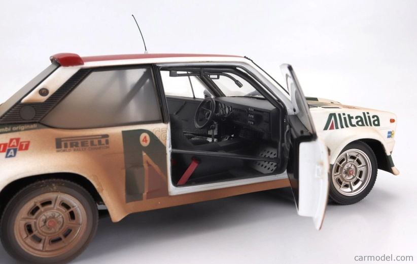 Kyosho Fiat 131 Abarth Alitalia (dirty And Night Version) N 2 4th Rally Montecarlo 1978 Walter Rohrl - Christian Geistdorfer 1:18 Bílá Zelená Červená