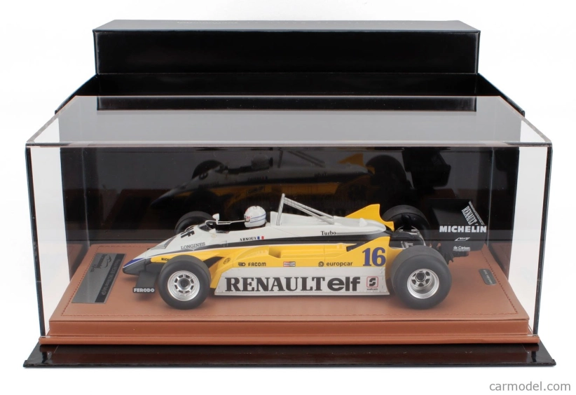 Tecnomodel Renault F1  Re30b V6 Turbo Team Renault Elf N 16 Winner Italy Gp (with Pilot Figure) 1982 Rene Arnoux 1:18 Bílá Žlutá Černá