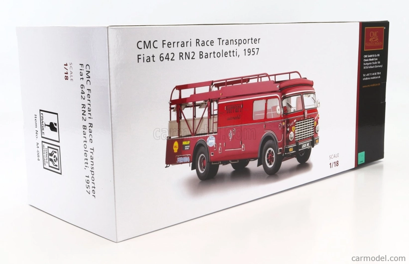 Cmc Fiat 642rn2 Truck Bartoletti F1 Ferrari Car Transporter 1957 1:18 Červená
