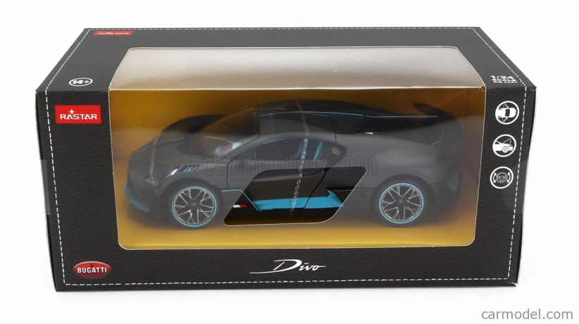 Rastar Bugatti Divo 2018 1:24 sivá svetlomodrá