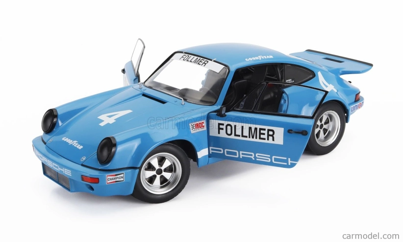 Solido Porsche 911 Carrera 3.0 Rsr N 4 Iroc Riverside 1974 George Follmer 1:18 Blue