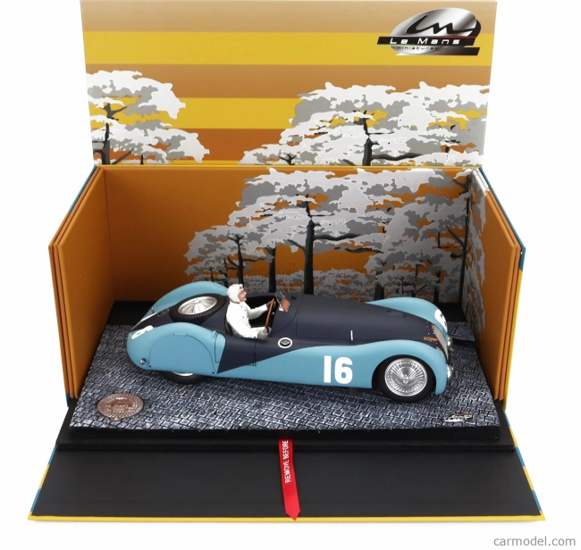 Miniatúry Le mans Bugatti F1 Type 57s 45 N 16 A.c.f. Gp 1937 Pierre Wimille 1:18 2 tóny matná modrá