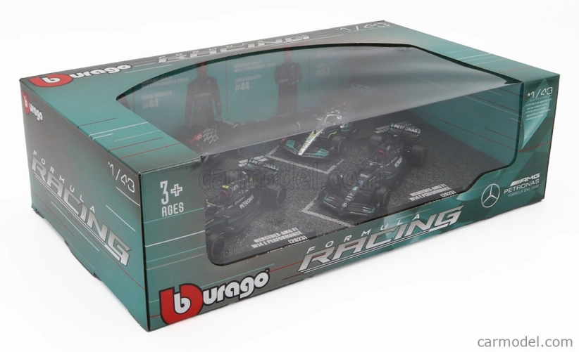 Bburago Mercedes gp Set F1 4x W14 Team Mercedes-amg Petronas Formula One N 44 Season 2023 Lewis Hamilton - N 63 Season 2023 George Russell - W13 N 44 Season 2022 Lewis Hamilton – W12 N 44 Season 2021 Lewis Hamilton 1:43 matná čierna strieborná