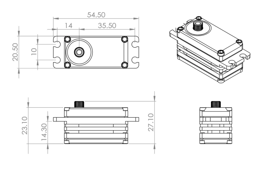 HBL599SL (0,09s/60°, 23,0 kg.cm)
