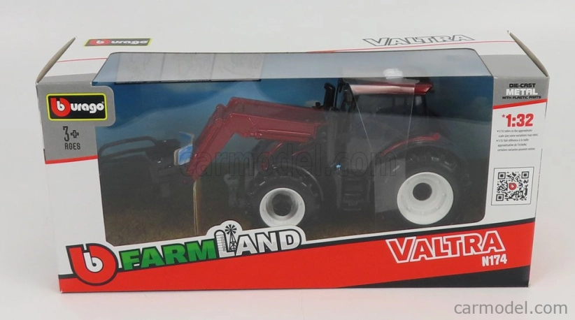 Bburago Valtra N174 Tractor 2017 1:32 Červená Černá