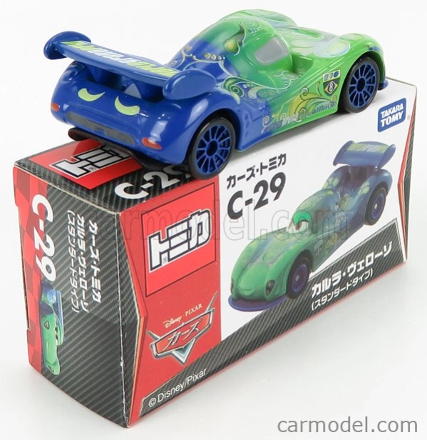Tomica Walt disney Pixar Cars - Carla Velesco 1:64 Zelená Modrá