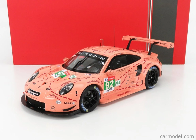 Ixo-models Porsche 911 991 Rsr Team Porsche Gt N 92 Winner Lmgte Pro Pink Pig Tribute 24h Le Mans 2018 M.christensen - K.estre - L.vanthoor 1:18 Pink