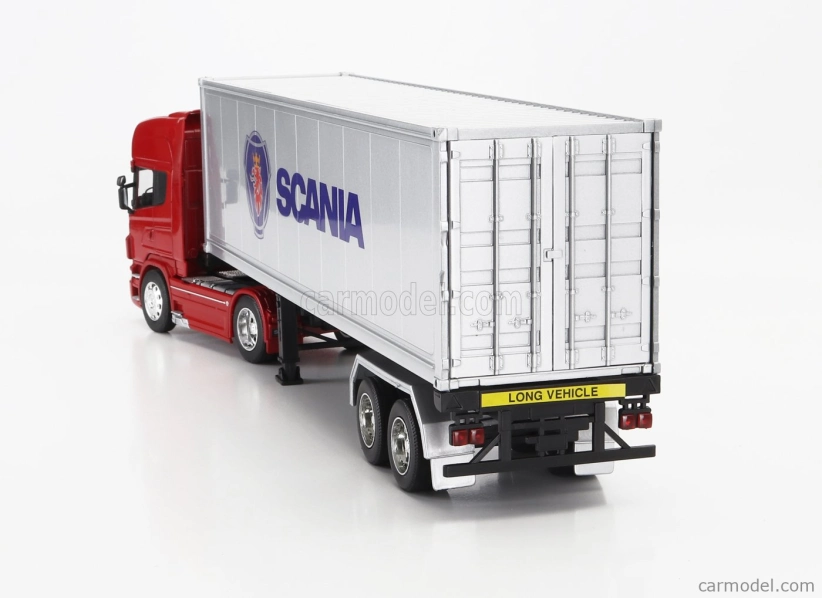 Welly Scania R730 V8 Truck Cassonato 2015 1:32 Červená strieborná