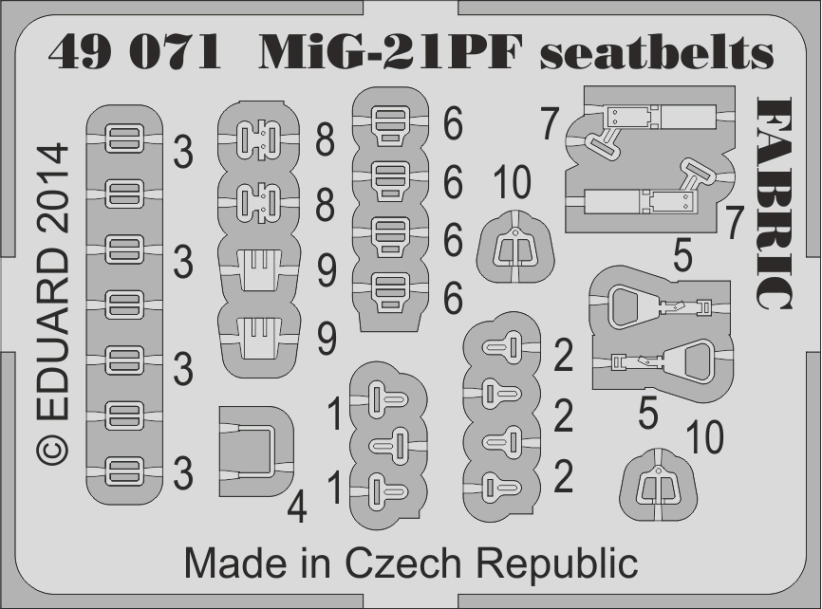 Ed49071 Bezpečnostné pásy Mig-21PF FABRIC 1/48
