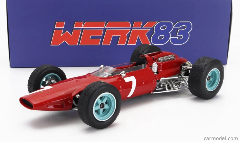 Werk83 Ferrari F1 158 Team Scuderia Ferrari N 7 Víťaz majstrovstiev sveta v Nemecku 1964 John Surtees 1:18 Červená