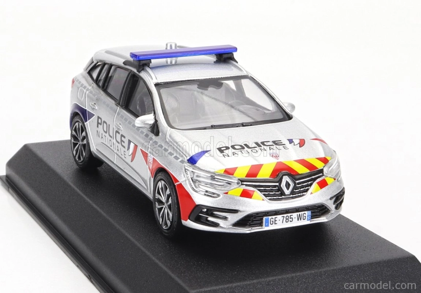 Norev Renault Megane Sport Tourer Sw Station Wagon Crs Police Nationale 2022 1:43 Strieborná červená