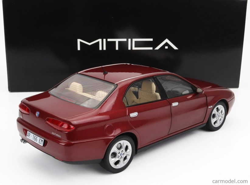 Mitica-diecast Alfa romeo 166 3.0 V6 1998 – Beige Interior 1:18 Rosso Proteo Met Red