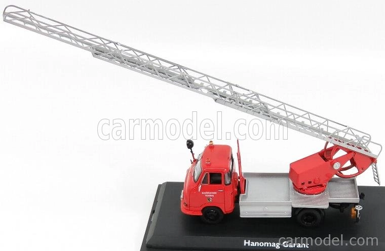Schuco Hanomag Garant Fire Engine With Scala - Fw Drehleiter 1:43 Červená Stříbrná