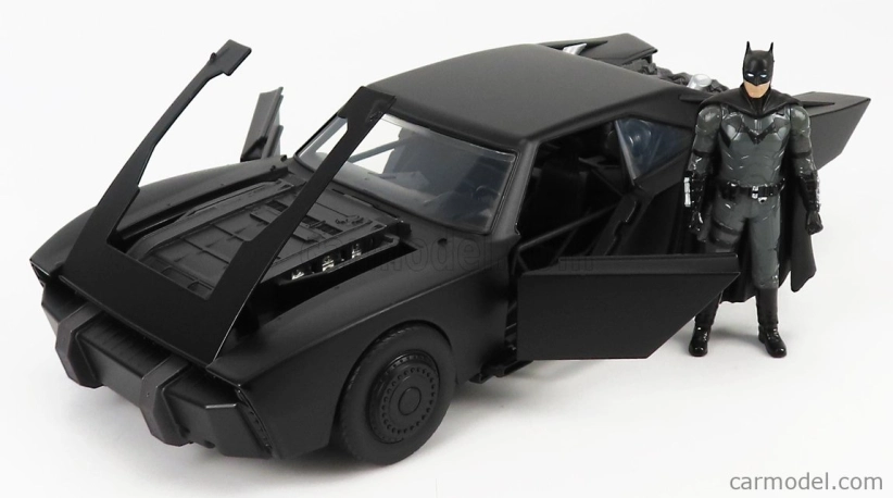 Jada Batman Batmobile With Figure 2022 - The Batman Movie 1:18 Matt Black