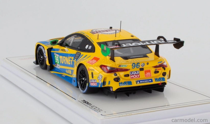 Truescale BMW radu 4 M4 Gt3 3.0l Twin Turbo Team Turner Motorsport N 96 Imsa 24h Daytona 2024 Michael Dinan - Robby Foley - Patrick Gallagher - Jens Klingmann 1:43 žltá modrá