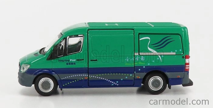 Tiny toys Mercedes benz Sprinter Van Transporter Post Office 2018 1:76 Zelená Modrá