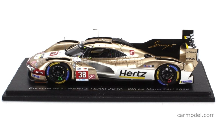 Spark-model Porsche 963 9rd 4.6l Turbo V8 Team Hertz Jota N 38 24h Le Mans 2024 Jenson Button - Phil Hanson - Oliver Rasmussen 1:43 Bílé Zlato
