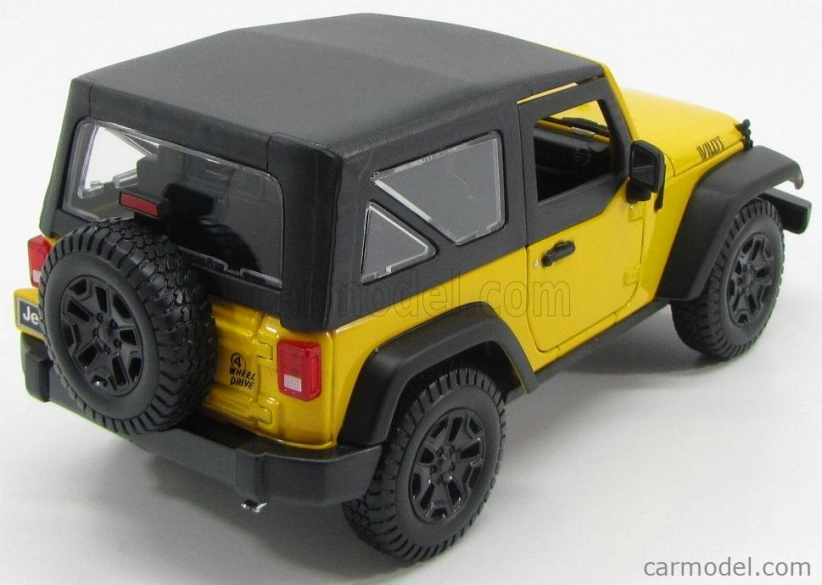 Maisto Jeep Wrangler Willys Soft-top 2014 1:18 žlto-čierna