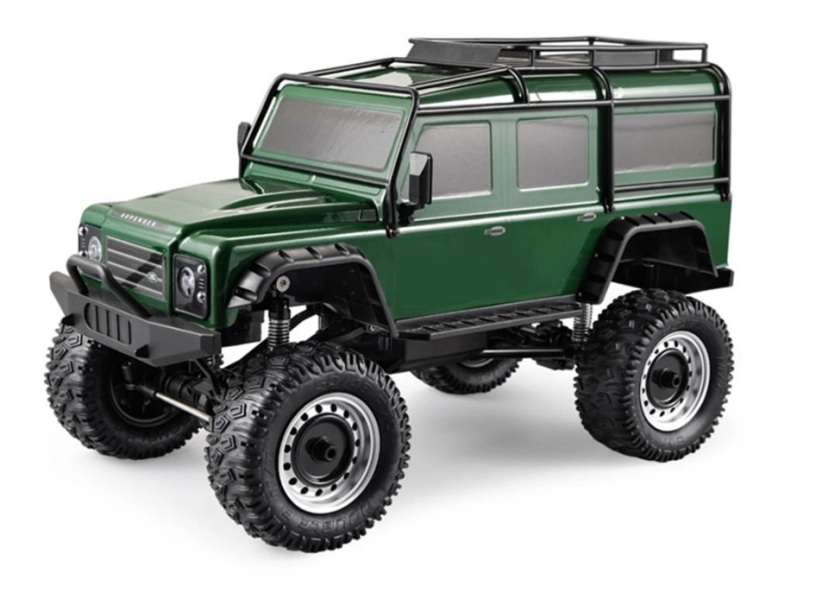 RC crawler Double E Defender, zelená + náhradné batérie