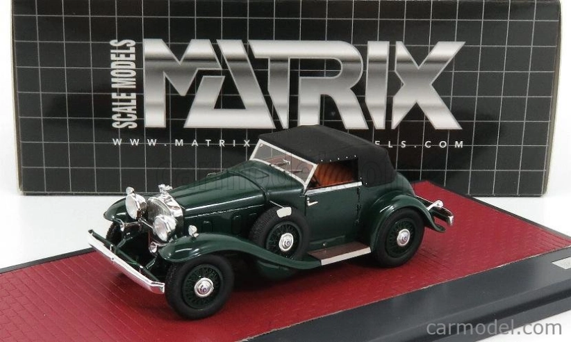 Matrix scale models Stutz Dv32 Super Bearcat Cabriolet Closed 1932 1:43 Zelená