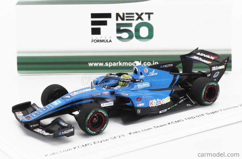 Spark-model Dallara Sf23 Trd 01f Team Kids Com Kcmg Cayman N 8 Super Formula Season 2024 Nirei Fukuzumi 1:43 Světle Modrá Černá