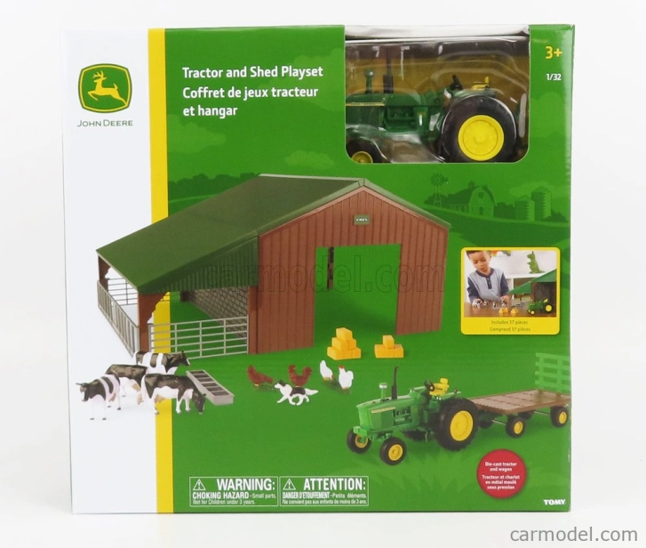 Britains John deere 4020 Traktor 1968 se zvířaty a farmou 1:32, zelená