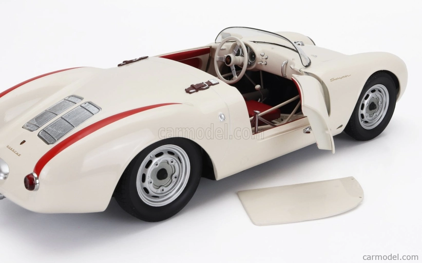 Porsche 550a Spider 1953 v mierke 1:12 bielo-červená