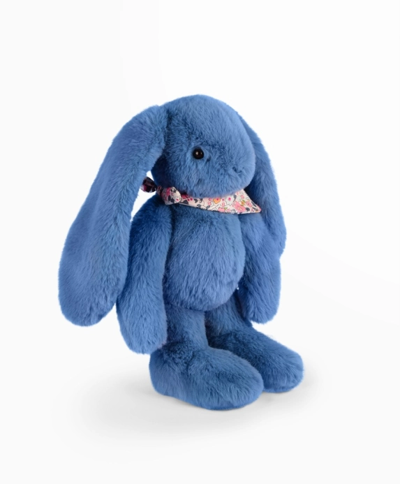 Doudou Plyšový králik so šatkou modrý 35 cm