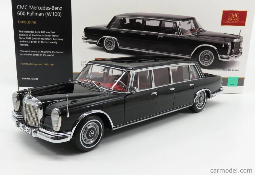 Cmc Mercedes Benz S-class 600 Pullman W100 1963 1:18 čierna
