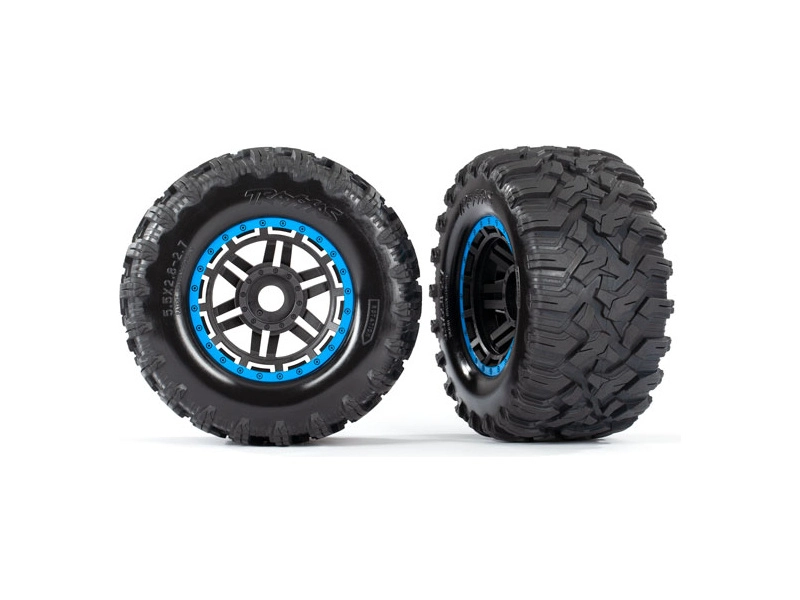 Traxxas koleso 2.8", pneu Maxx All-Terrain, disk čierno-modrý (2)