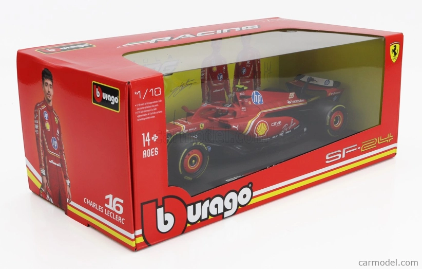 Bburago Ferrari F1 Sf-24 Team Scuderia Ferrari N 55 Season 2024 Carlos Sainz 1:18 Červená Černá