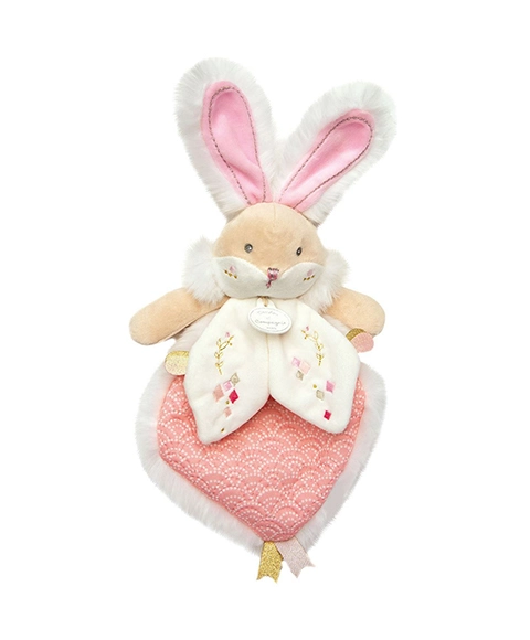 Doudou Darčeková sada – Hračka ružový kamarát králik 24 cm – poškodený obal