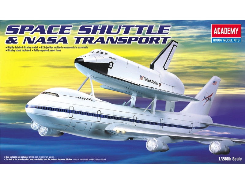 Academy raketoplán s lietadlom Boeing 747 (1:288)