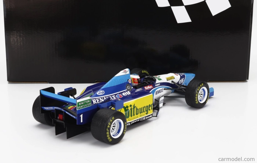 Minichamps Benetton F1 B195 Team Mild Seven Renault N 1 World Champion Winner Japan Gp With Rain Tyres Michael Schumacher 1995 1:18 Modrá Žlutá